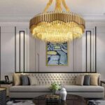 Modern Luxury Gold LED Crystal  Pendant Lights Living Dinning Room Lighting Decor Lustre Chandelier Indoor Bedroom Light fixture.