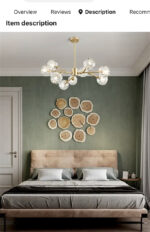 Nordic LED Crystal Chandelier Lighting American Vintage Bedroom Living Room Dining Room Lustre Art Hanging Lamp Indoor Decor - Image 7