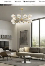 Nordic LED Crystal Chandelier Lighting American Vintage Bedroom Living Room Dining Room Lustre Art Hanging Lamp Indoor Decor - Image 10