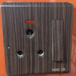 Wooden 15amp EBIL UK Wall Sockets Single Double USB Outlets with Switch Universal Outlets with 2.1A USB