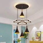 LED Chandelier, New Bedroom Light Restaurant Light Minimalist Modern Lighting Circular Surface Mounted Downlight Wire Hanging