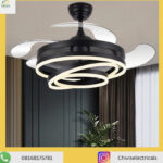 Modern 2023 Ceiling Fan Remote Control With Lights Silent Rechargeable Fan Ventilator Fans Lamp for Dining Room Living Room