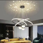 Modern Led Ceiling Chandeliers for Living Room Home Lighting Dining Room Kitchen Bedroom Starry Sky Projection Led Pendant Lamps