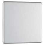 BG FBS94 Brushed Steel Single 1 Gang Blank Plate Cover Screwless Flatplate