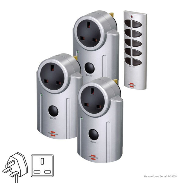 Remote Control Set 1+3 RC 3600, Primera Line British Standard 3120 W, Brennenstuhl Brand