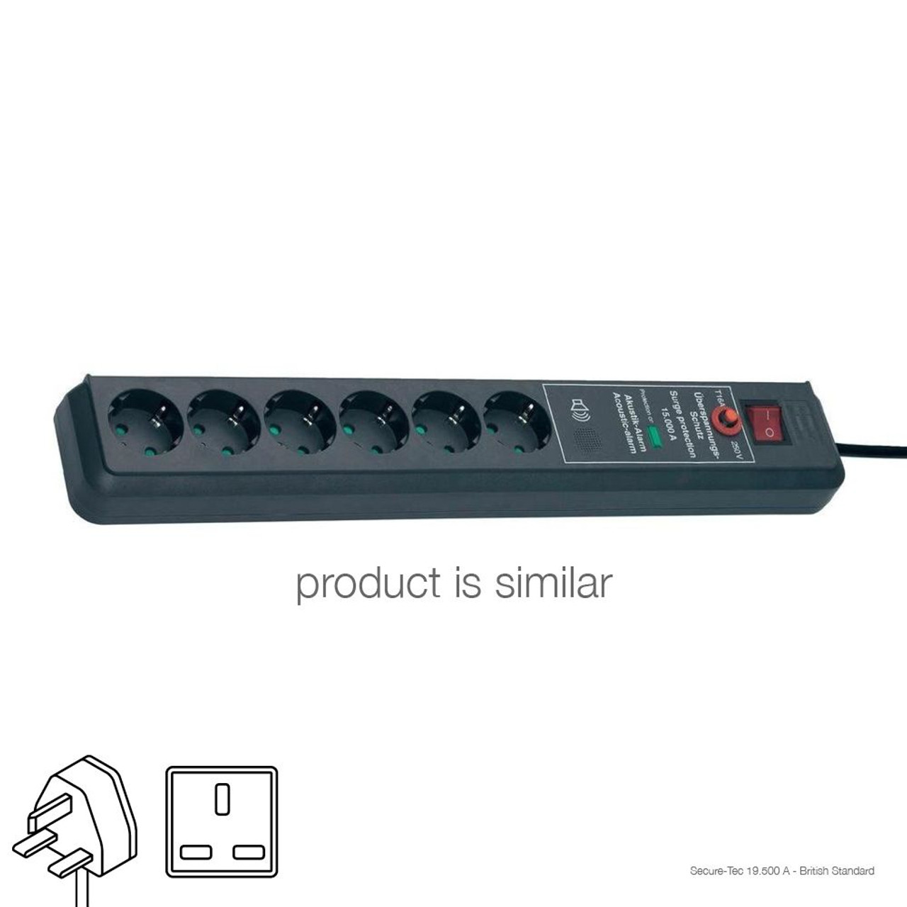 Extension Socket British Standard, 3 m Secure-Tec 19500 A Brennenstuhl Brand - Image 1