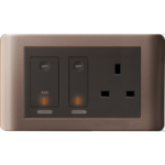 45A Double Pole Switch and 13A Switched Socket Outlet, Silver Bronze E84T15D45N_SZ