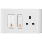 45A Double Pole Switch and 13A Switched Socket Outlet, White E84T15D45N_WE