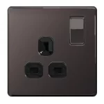 BG Nexus1G Switched Socket-Black Nickel (FBN21)
