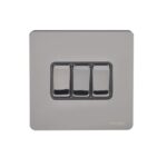 Ultimate Screwless flat plate ? rocker plate switch ? 3 gangs ? black nickel GU1432BBN