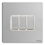 Ultimate Screwless flat plate ? rocker plate switch ? 3 gangs ? stainless steel GU1432WSS
