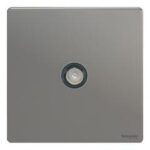 Ultimate Screwless flat plate ? TV/FM socket ? coaxial ? 1 gang ? black nickel GU7410BBN