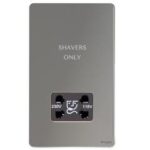 Ultimate Screwless flat plate ? shaver socket ? black nickel/white GU7490BBN