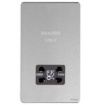 Ultimate Screwless flat plate ? shaver socket ? stainless steel/white GU7490BSS