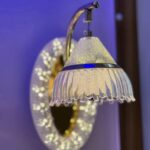 New Bedside Wall Lamp Bedroom 3 Color Dimming Study Led Wall Light  Luxury Flower Crystal Amber Mirror Light