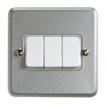 3 GANG SWITCH WITH METAL CLAD ELECTRICAL SWITCH