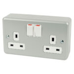 electrical socket 13A 2-Gang DP Switched Plug Socket Metal-Clad