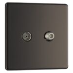 BG FBN65 TELEVISION SOCKET BLACK NICKEL