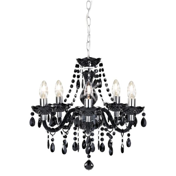 Marie Therese Chandelier Black 5 Arm