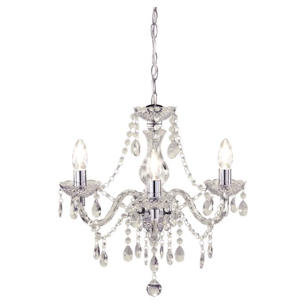 Marie Therese Chandelier Clear 3 Arm