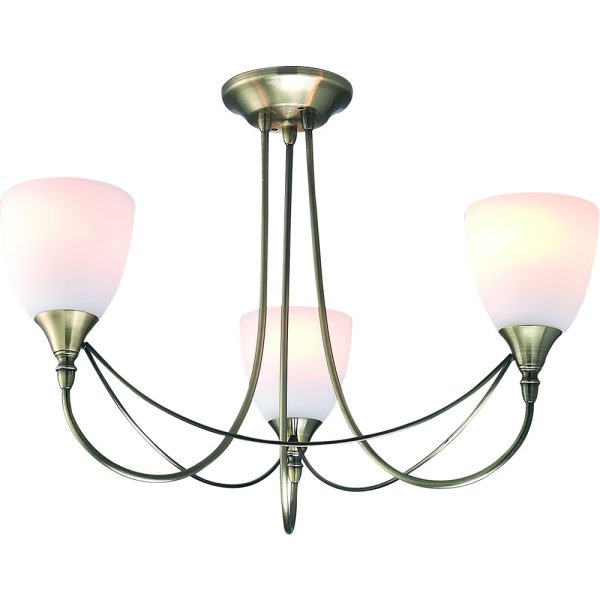 Nottingham 3 Light Fitting Antique Brass
