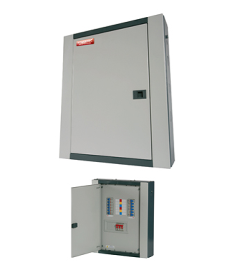 Powertec 4 Way 100A Three Phase(TPN) Distribution Board C/W MCB